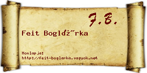 Feit Boglárka névjegykártya